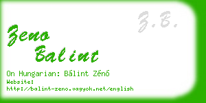 zeno balint business card